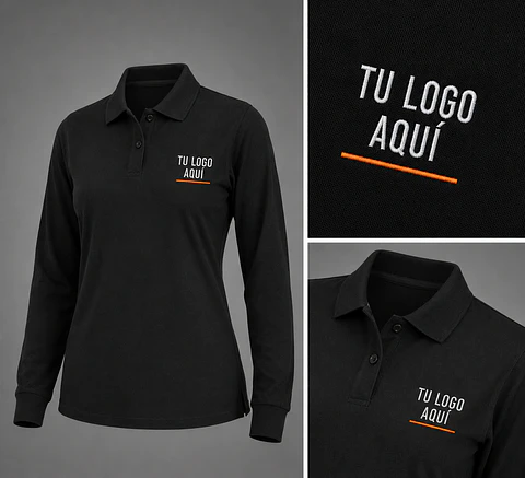 Polera piqué ComfortDry mujer 60% algodón con bordado corporativo