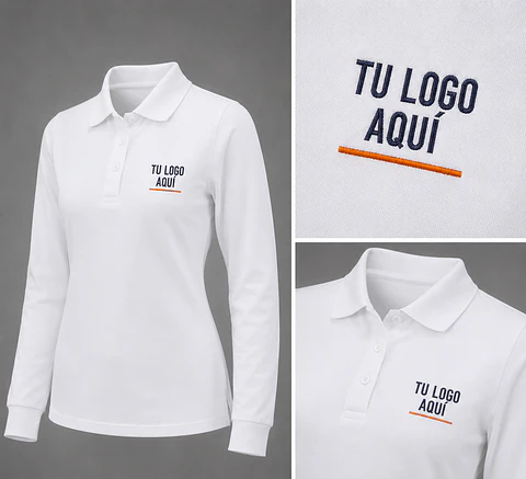 Polera piqué ComfortDry mujer 60% algodón con bordado corporativo