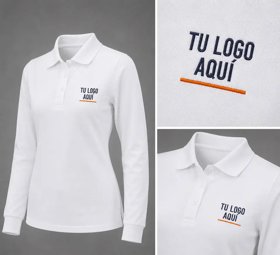 Polera piqué ComfortDry mujer 60% algodón con bordado corporativo 2