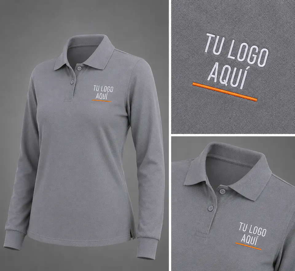 Polera piqué ComfortDry mujer 60% algodón con bordado corporativo 4