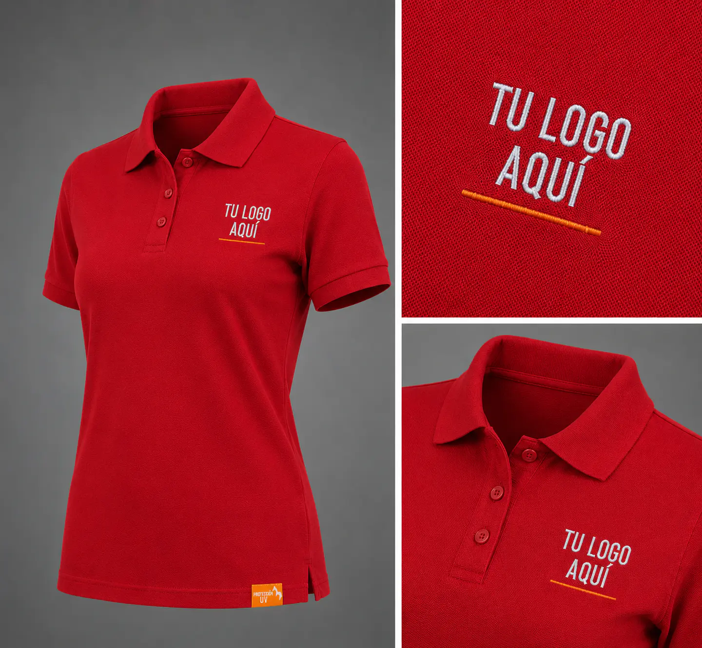 Polera piqué 80% algodón bordado corporativo 3