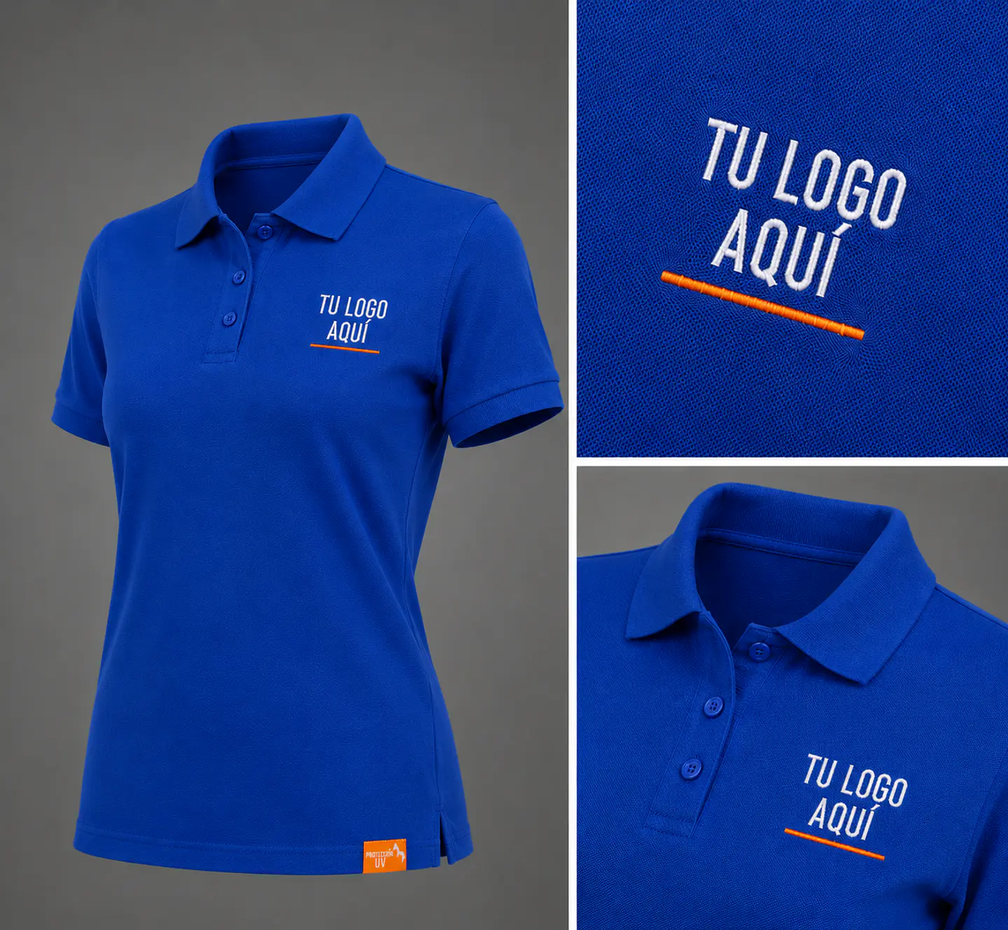 Polera piqué 80% algodón bordado corporativo 4
