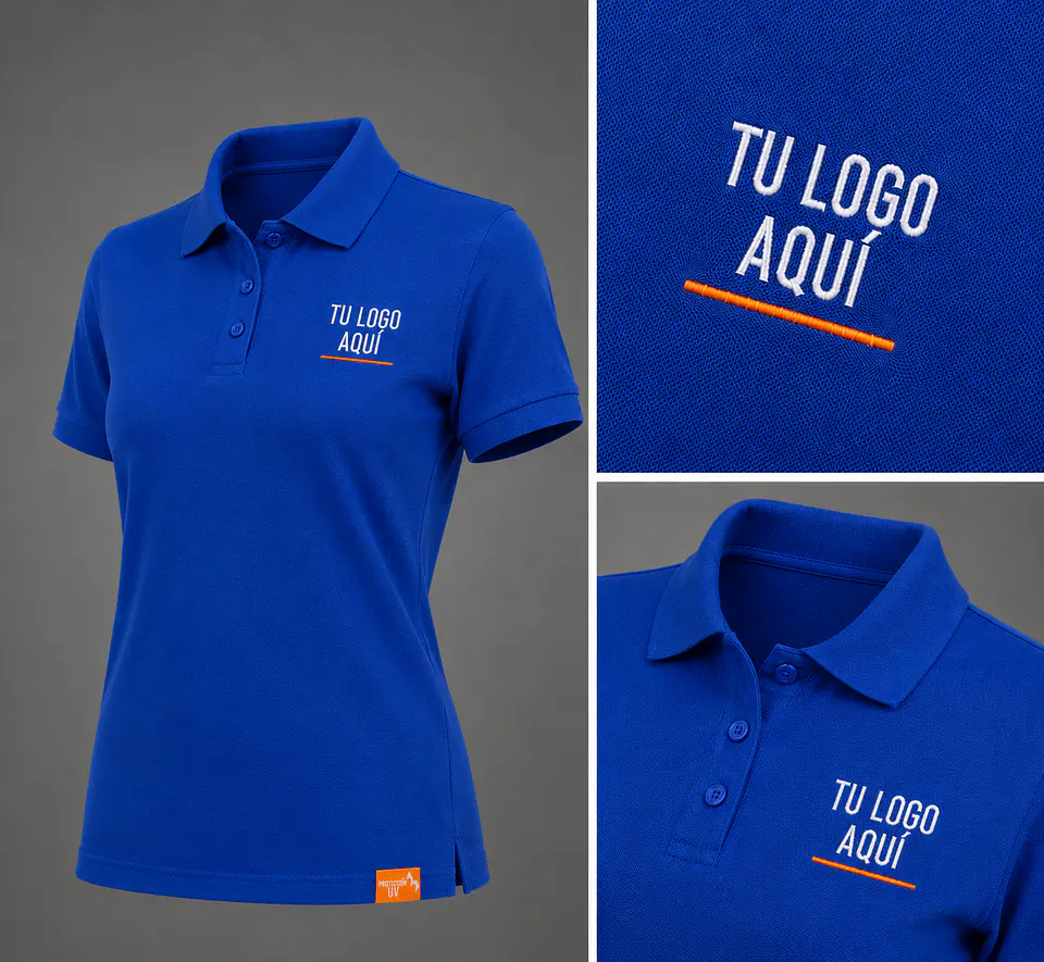 Polera piqué 80% algodón bordado corporativo 4