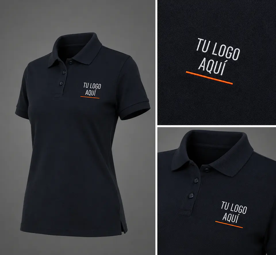 Polera piqué 80% algodón bordado corporativo 6