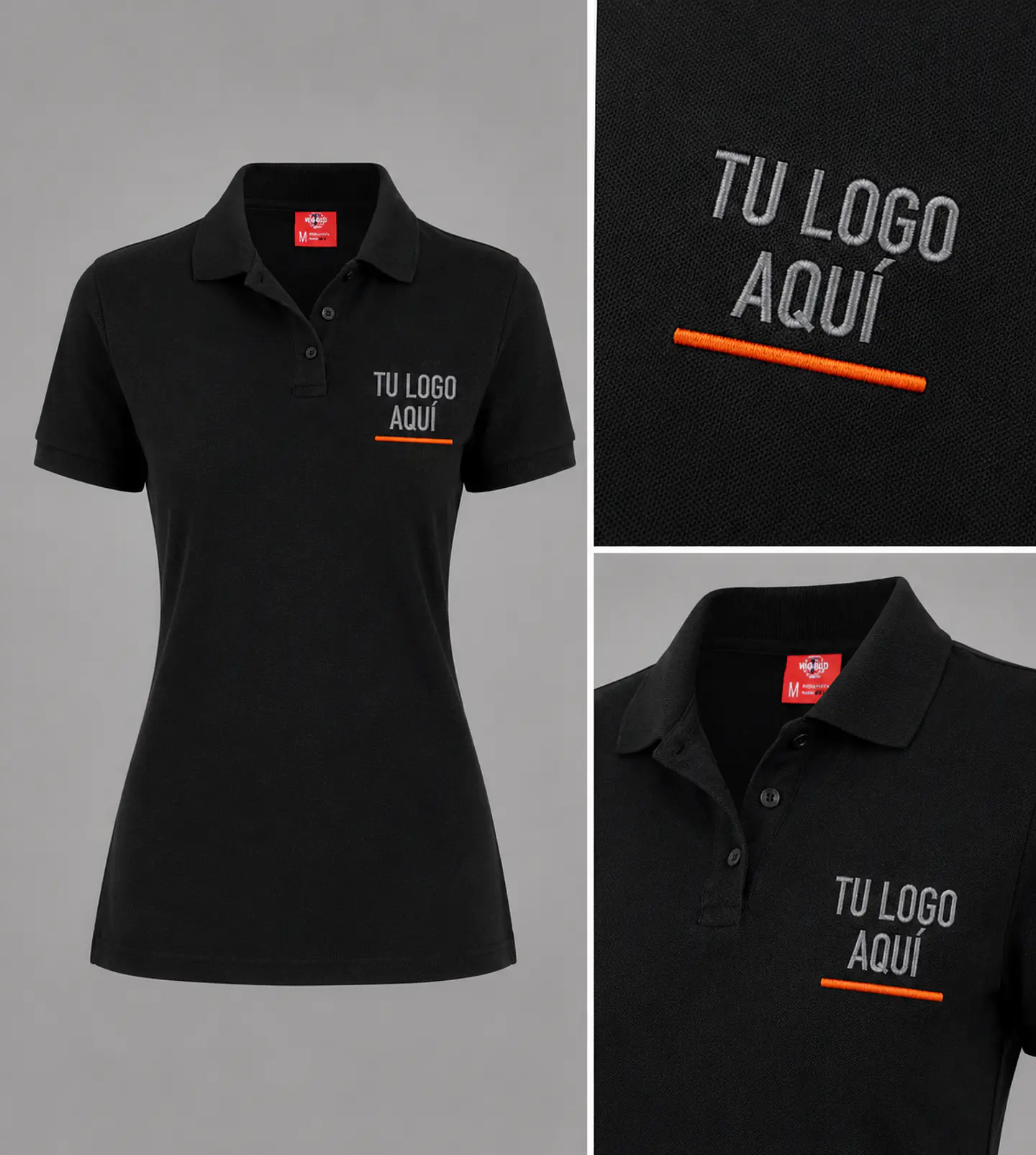 Polera piqué  60% algodón con bordado corporativo 1