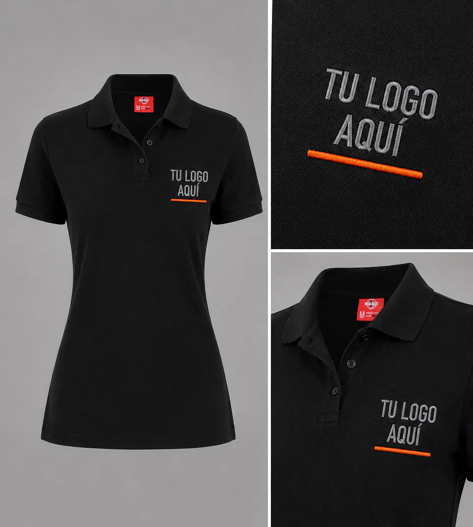 Polera piqué  60% algodón con bordado corporativo 1