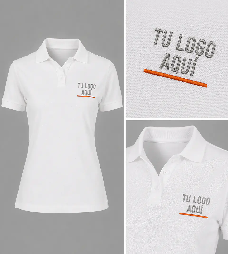Polera piqué  60% algodón con bordado corporativo 2