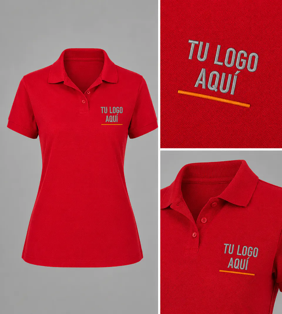 Polera piqué  60% algodón con bordado corporativo 3