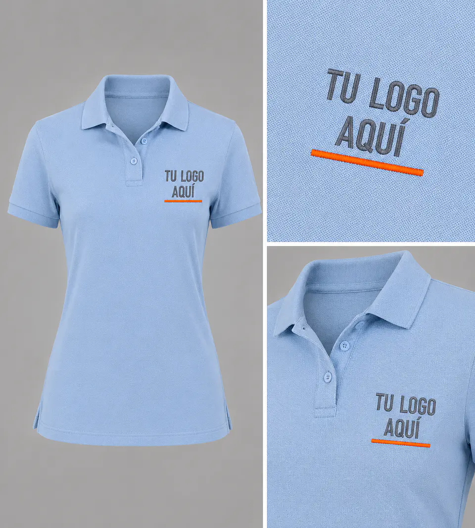 Polera piqué  60% algodón con bordado corporativo 4