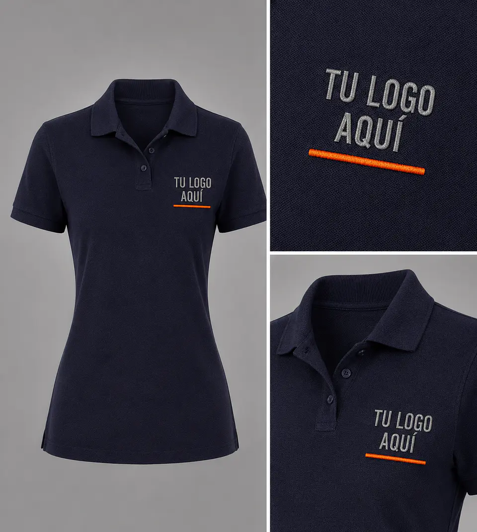 Polera piqué  60% algodón con bordado corporativo 7