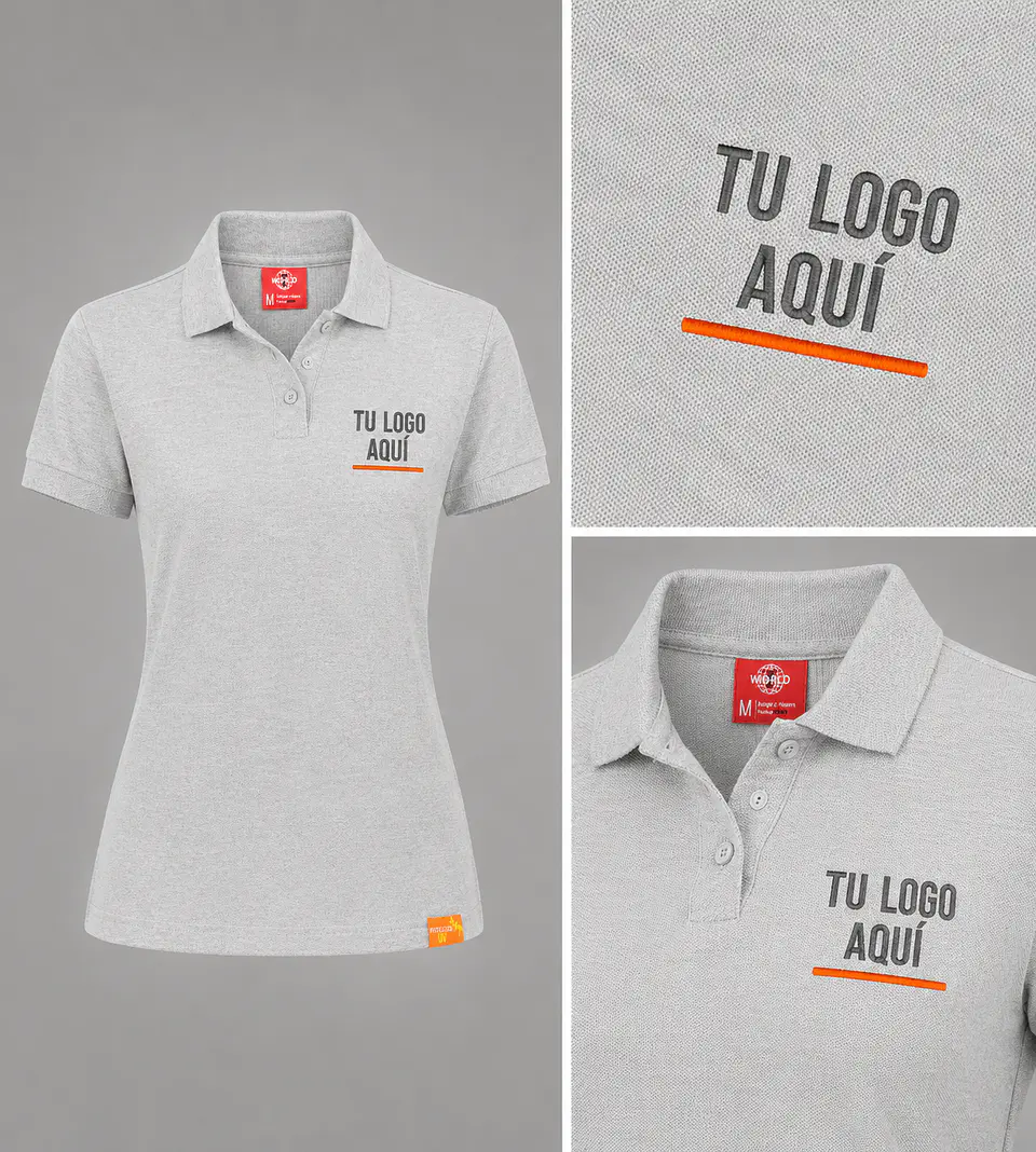 Polera piqué  60% algodón con bordado corporativo 8
