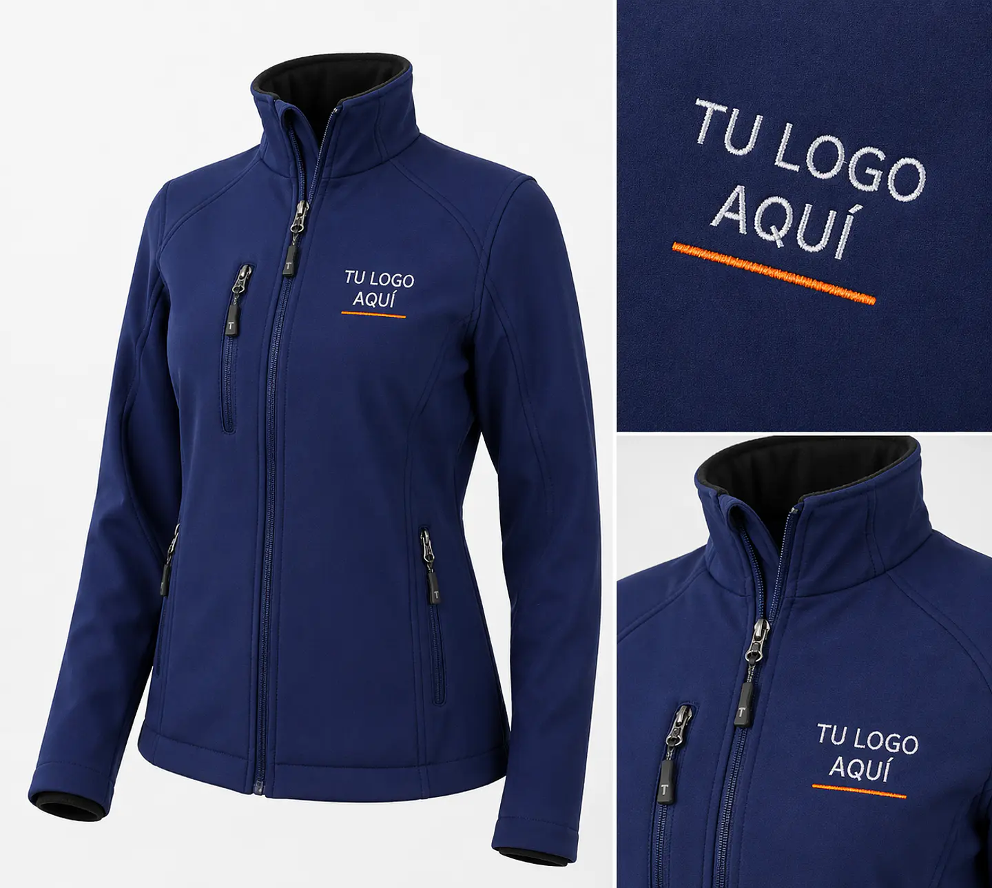 Chaqueta Softshell con pulgar mujer con bordado corporativo 1