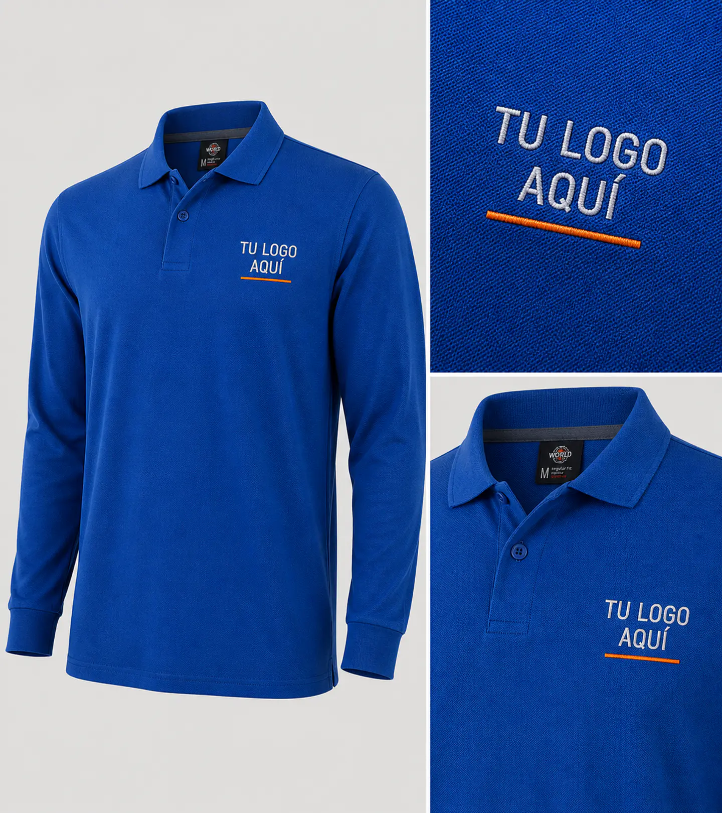 Polera piqué ComfortDry manga larga hombre 60% algodón con bordado corporativo 4