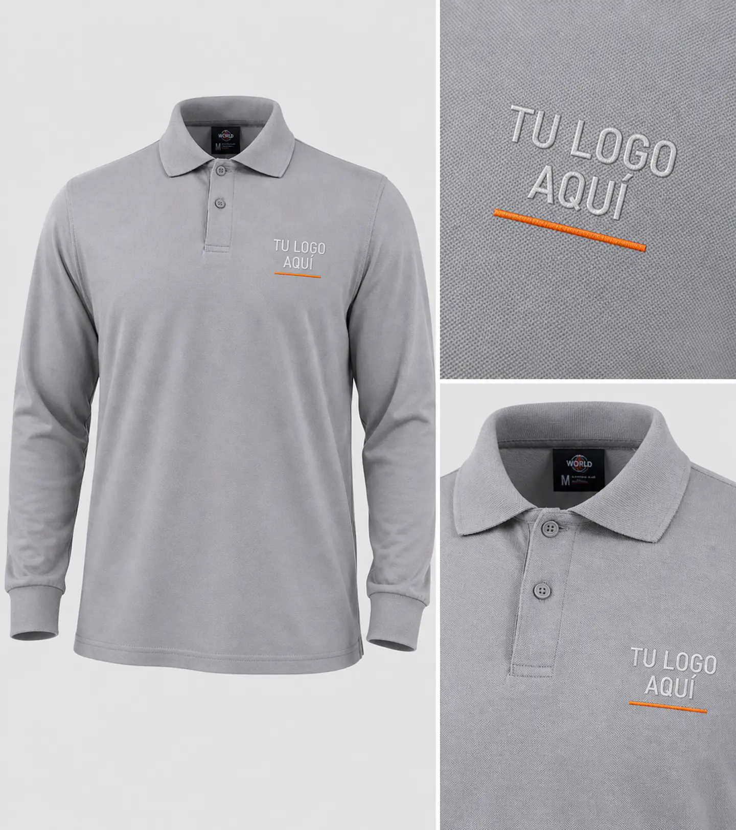 Polera piqué ComfortDry manga larga hombre 60% algodón con bordado corporativo 6