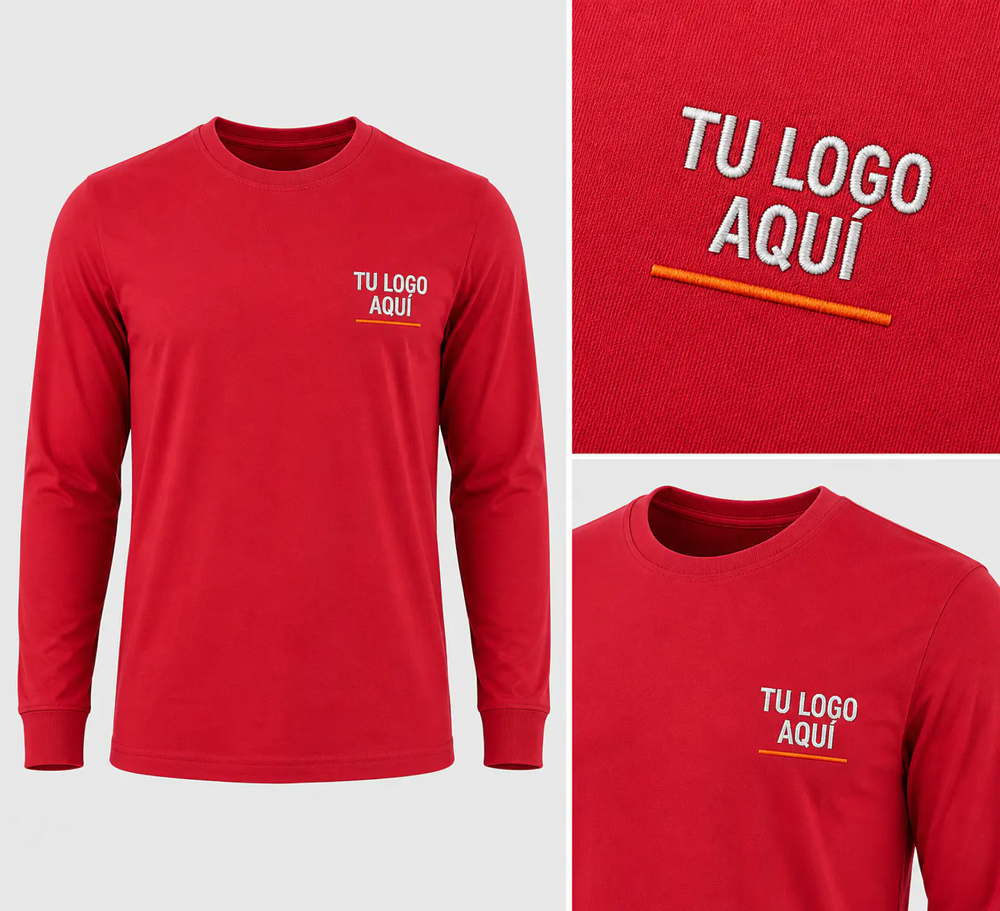 Polera Polo manga larga 100% algodón con bordado corporativo 1