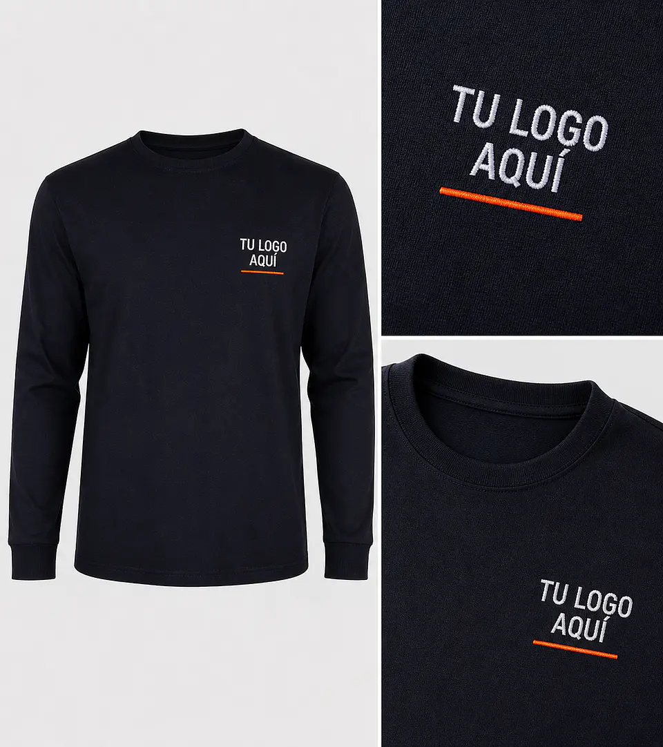 Polera Polo manga larga 100% algodón con bordado corporativo 2