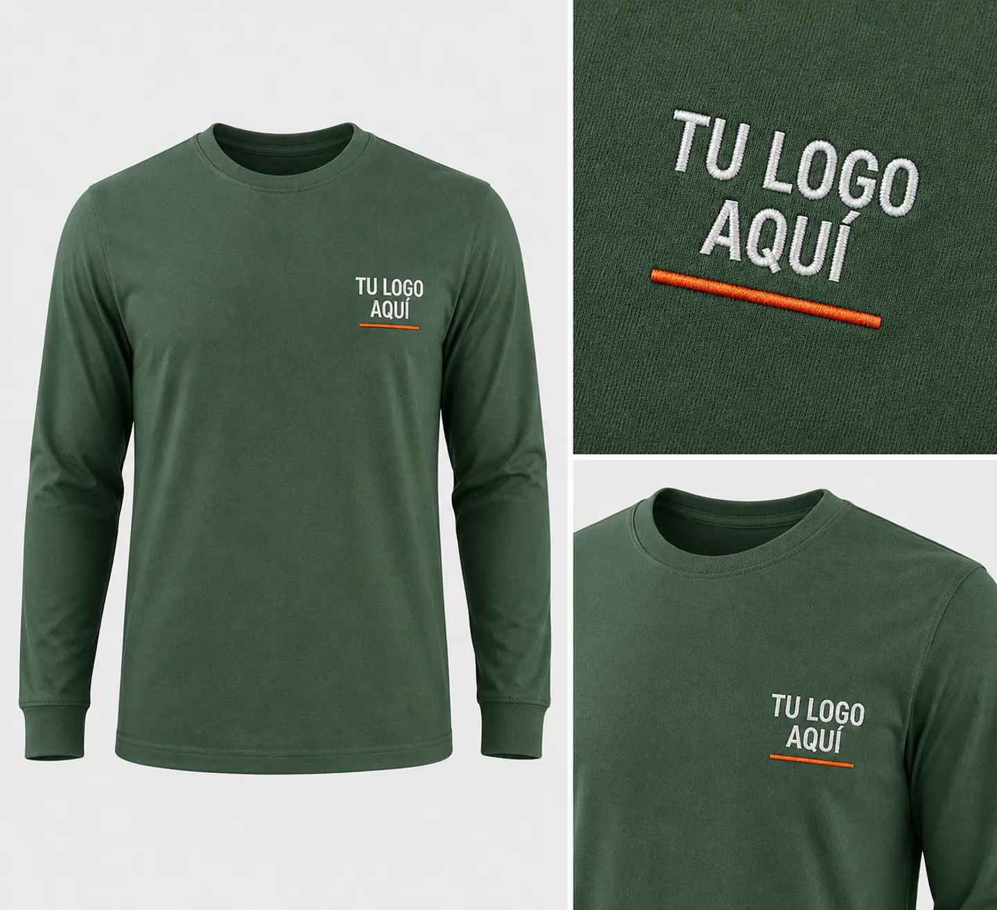 Polera Polo manga larga 100% algodón con bordado corporativo 3
