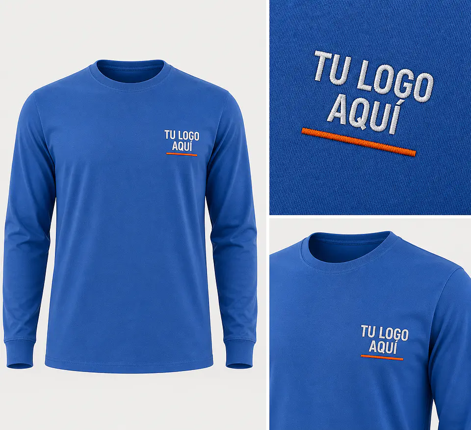 Polera Polo manga larga 100% algodón con bordado corporativo 5