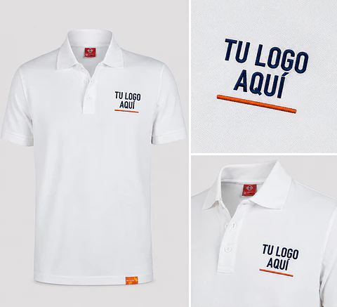 Polera piqué  60% algodón con bordado corporativo
