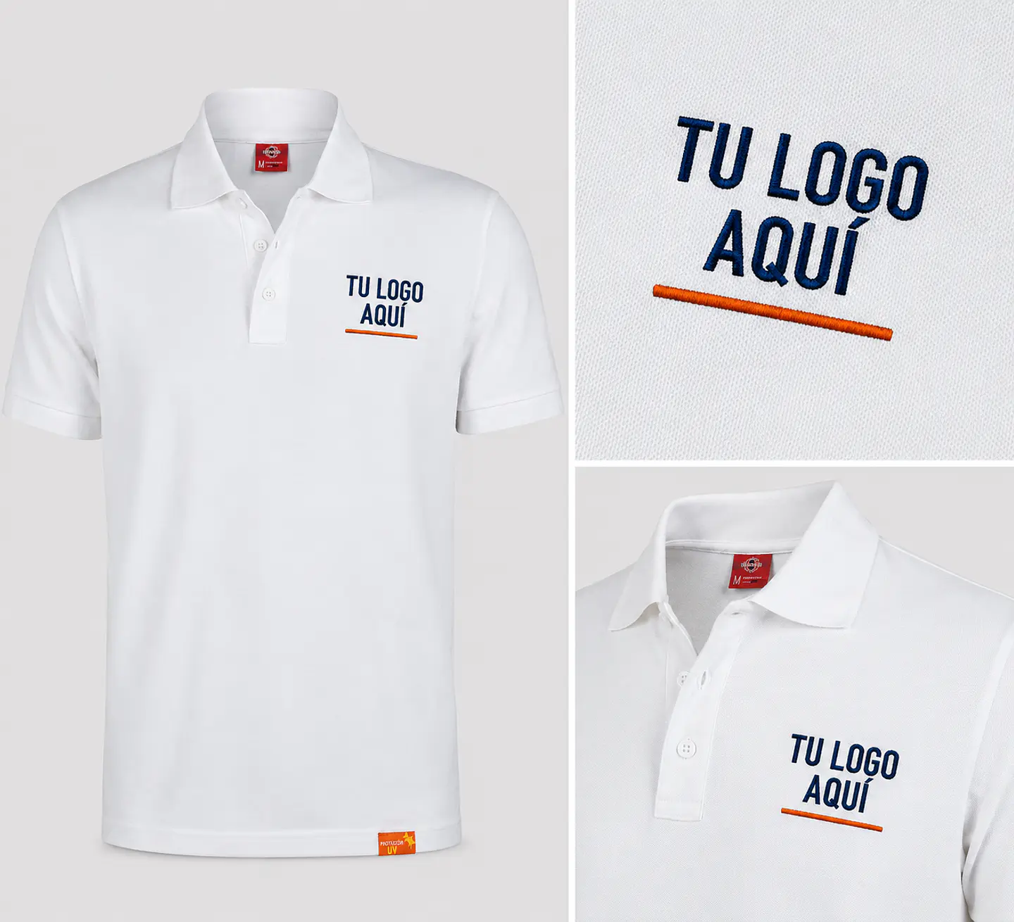 Polera piqué  60% algodón con bordado corporativo 1