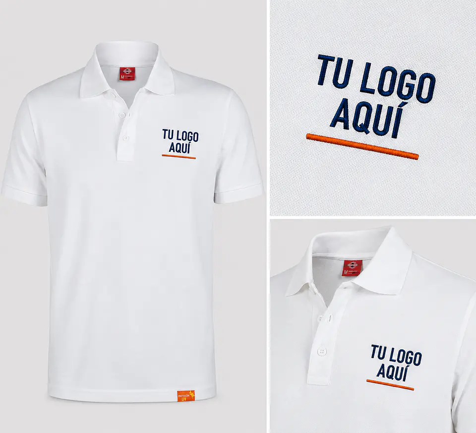 Polera piqué  60% algodón con bordado corporativo 1