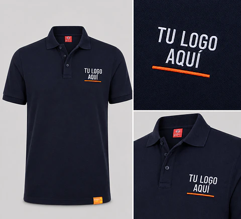 Polera piqué  60% algodón con bordado corporativo