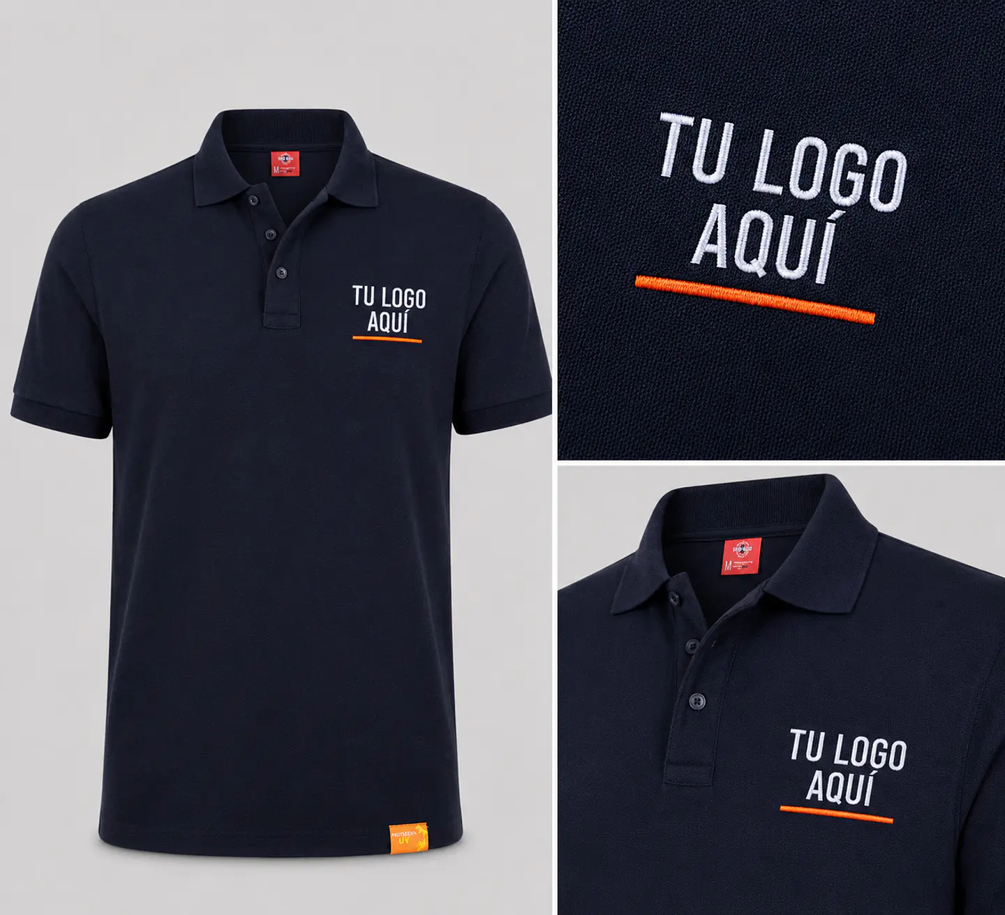 Polera piqué  60% algodón con bordado corporativo 2