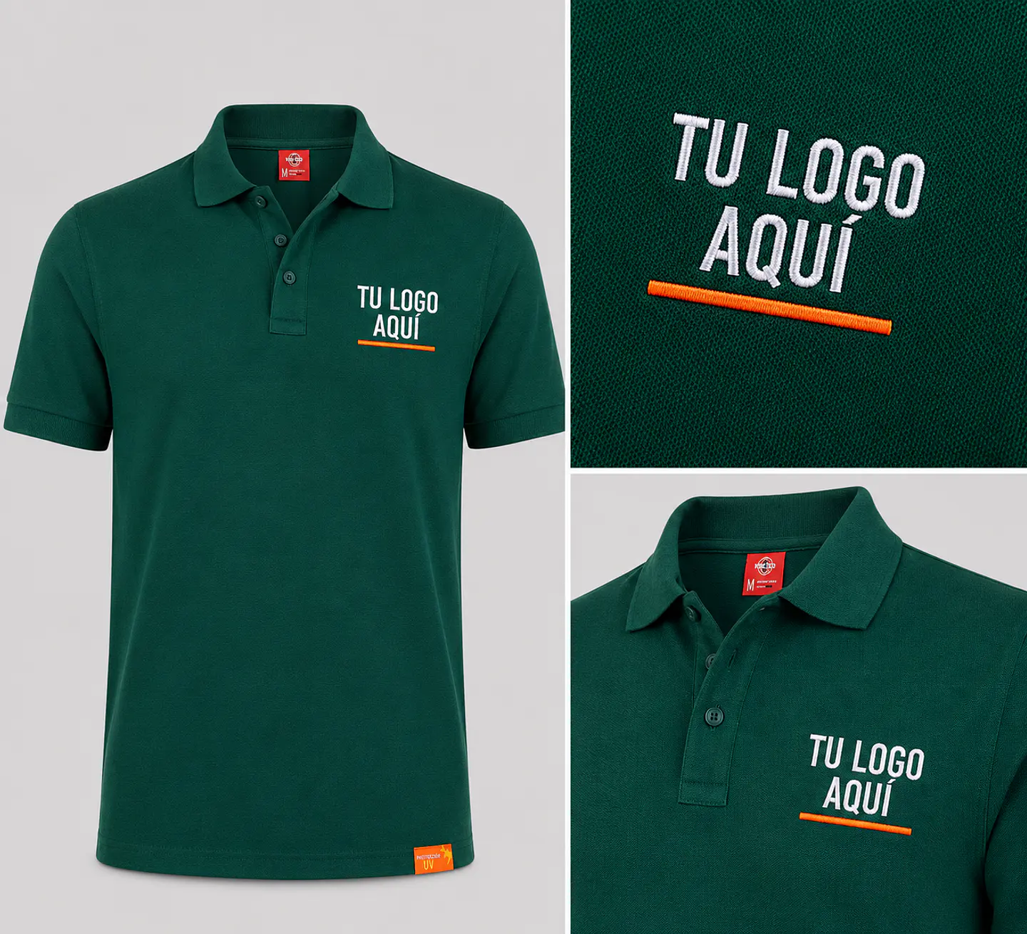 Polera piqué  60% algodón con bordado corporativo 3