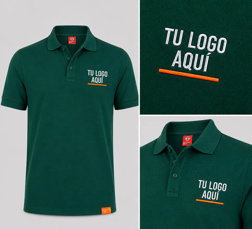 Polera piqué  60% algodón con bordado corporativo 3