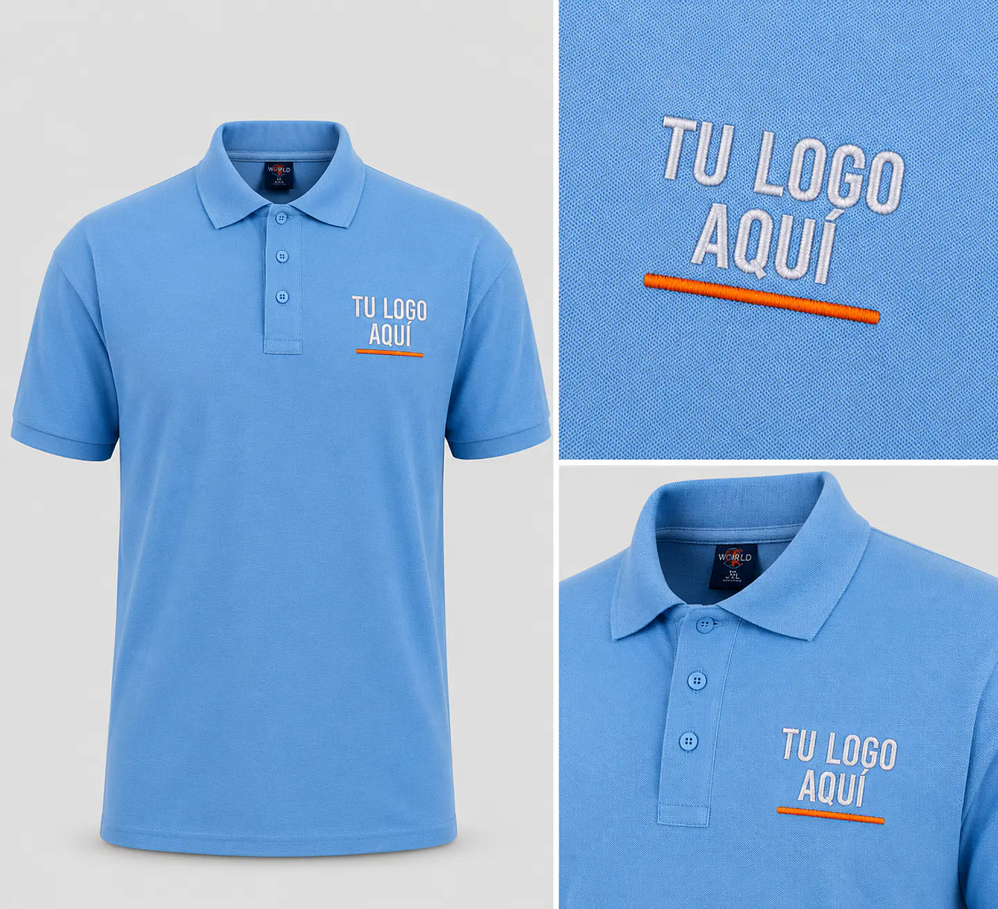 Polera piqué  60% algodón con bordado corporativo 6