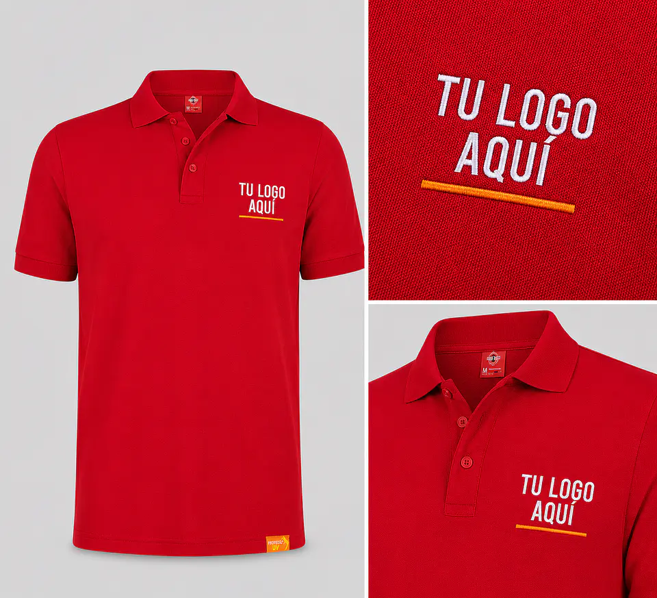 Polera piqué  60% algodón con bordado corporativo 7