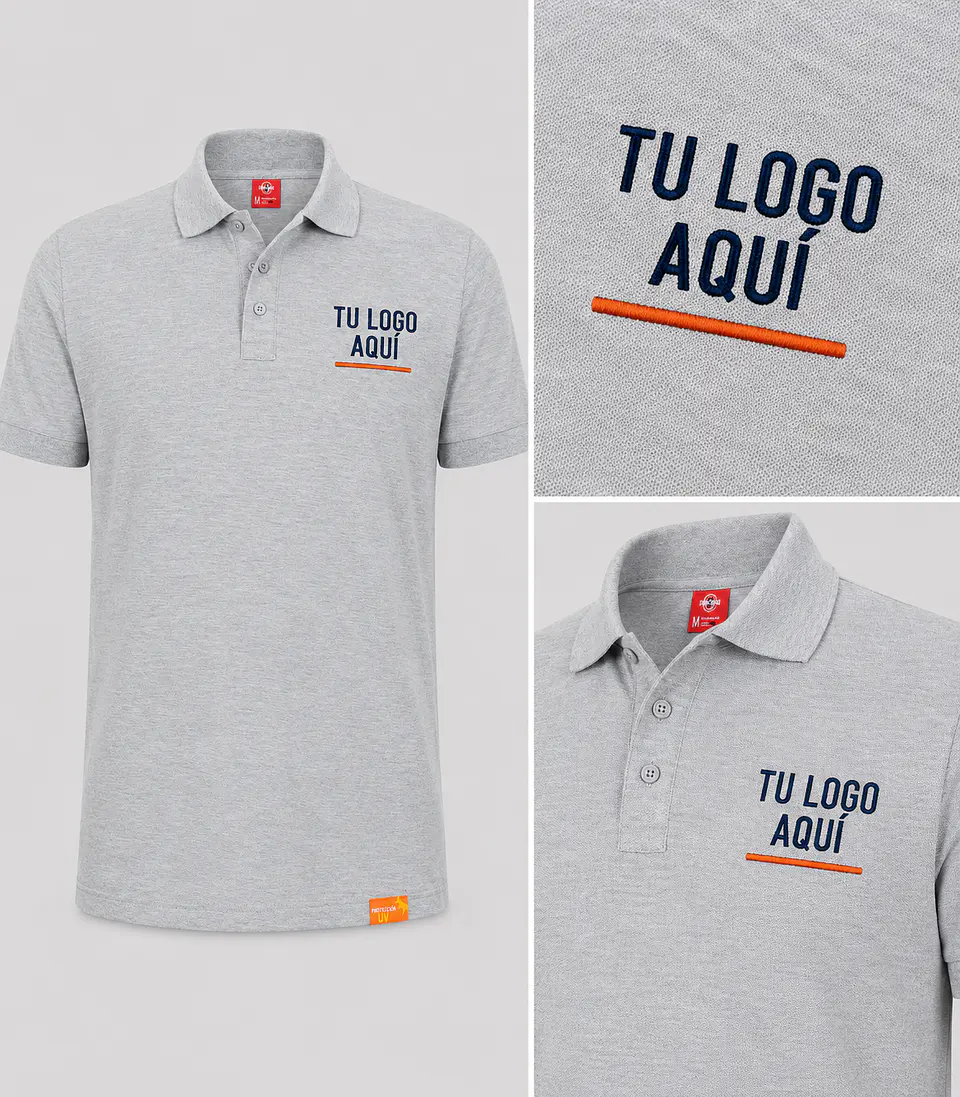 Polera piqué  60% algodón con bordado corporativo 8