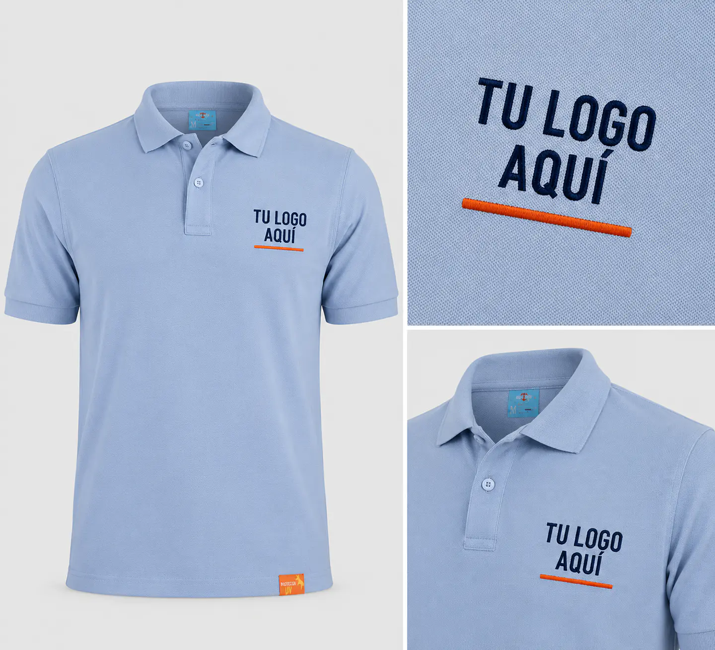 Polera piqué manga corta hombre 80% algodón con bordado corporativo 2