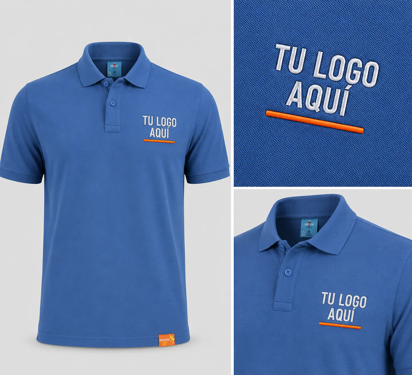 Polera piqué manga corta hombre 80% algodón con bordado corporativo 4