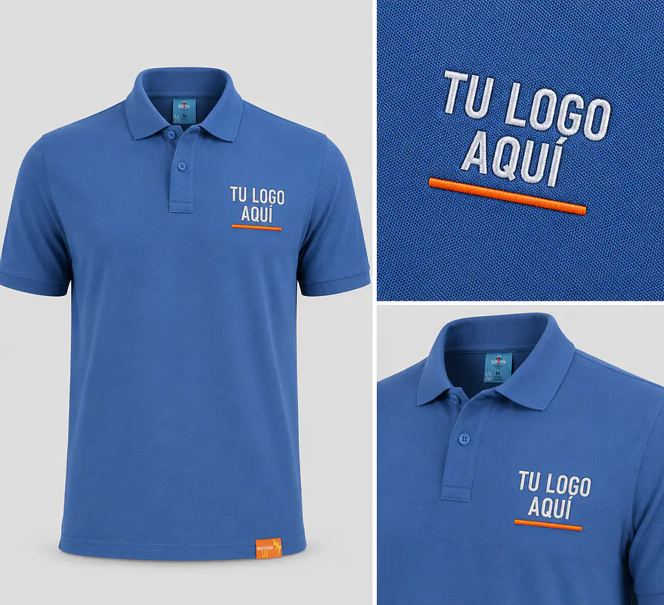 Polera piqué manga corta hombre 80% algodón con bordado corporativo 4