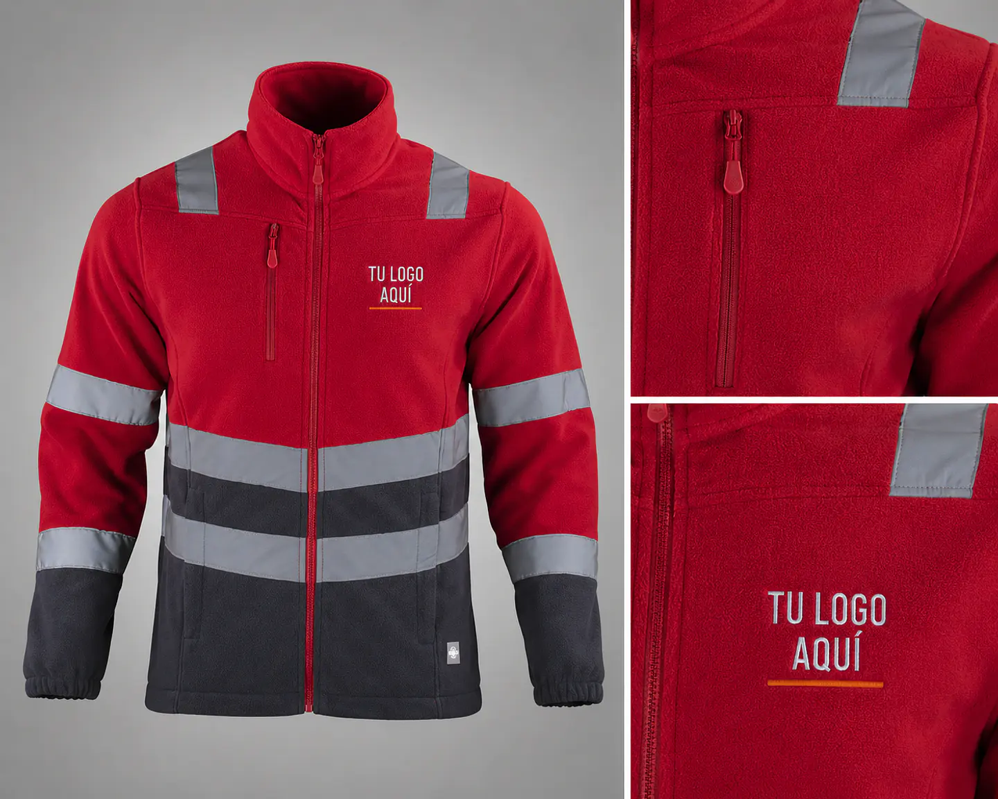 Polar con cinta reflectante hombre con bordado corporativo 3