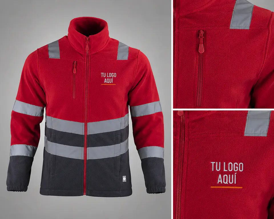 Polar con cinta reflectante hombre con bordado corporativo 3