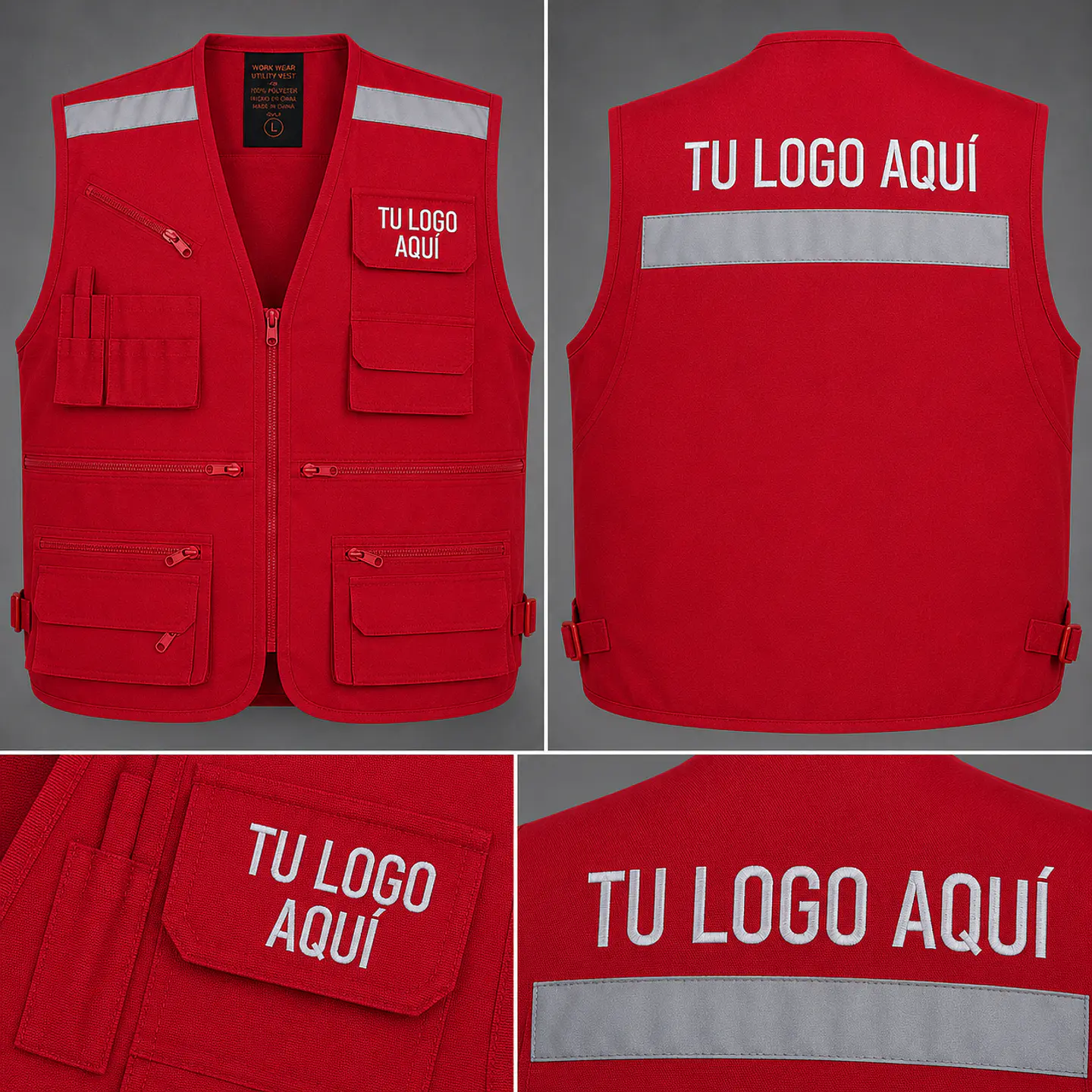 Chaleco geólogo de gabardina con bordado corporativo 2