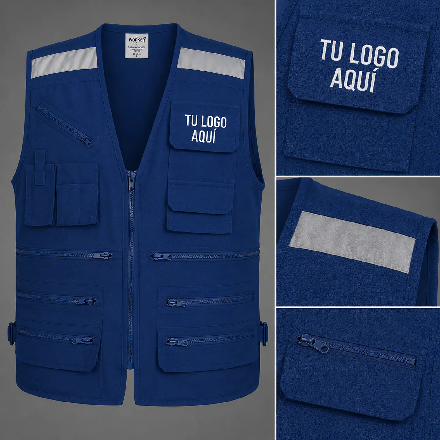 Chaleco geólogo poplin con bordado corporativo 2