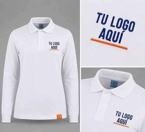 Polera piqué hombre 80% algodón con bordado corporativo