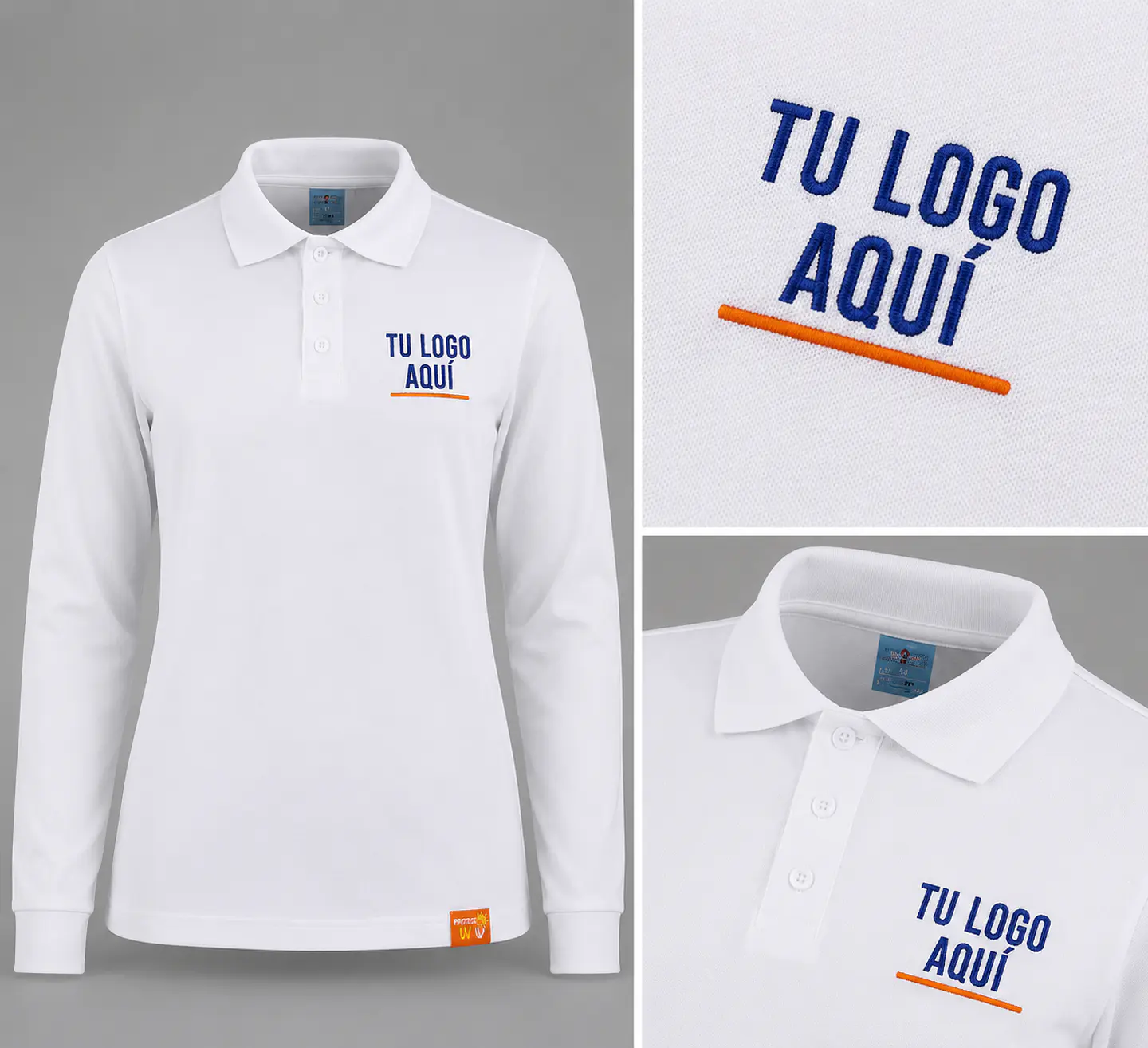 Polera piqué hombre 80% algodón con bordado corporativo 1