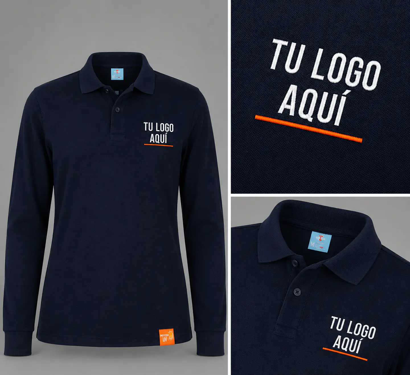 Polera piqué hombre 80% algodón con bordado corporativo 2