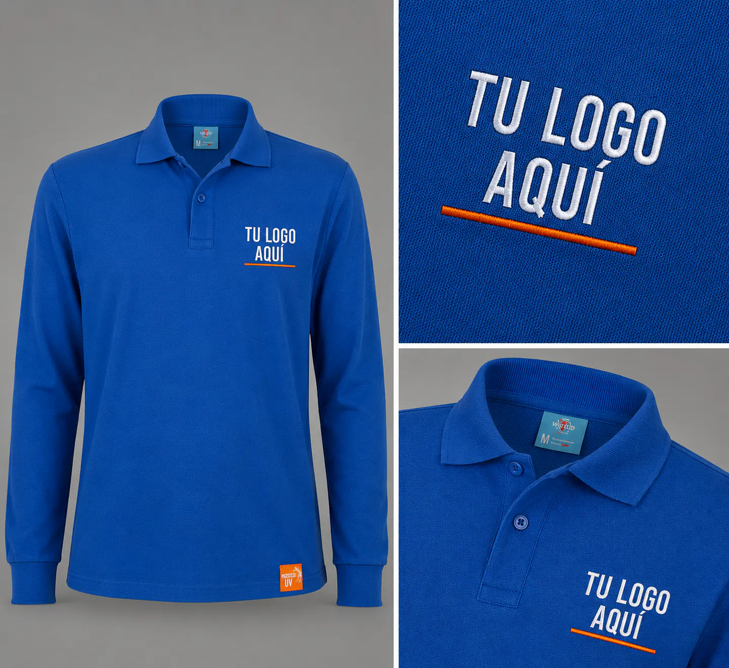 Polera piqué hombre 80% algodón con bordado corporativo 3