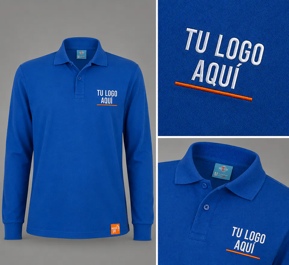 Polera piqué hombre 80% algodón con bordado corporativo 3