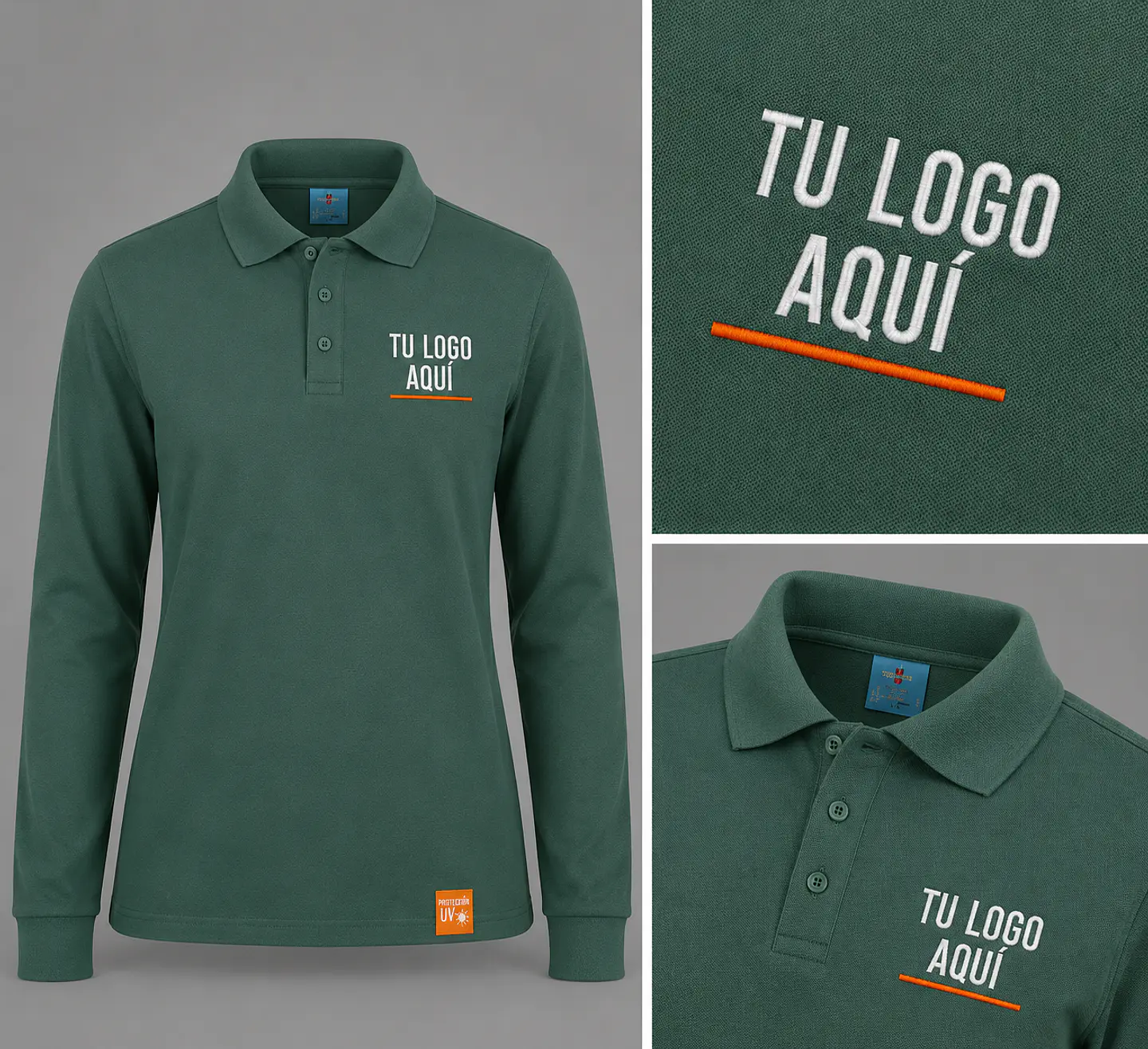 Polera piqué hombre 80% algodón con bordado corporativo 5