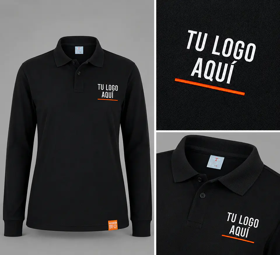 Polera piqué hombre 80% algodón con bordado corporativo 7