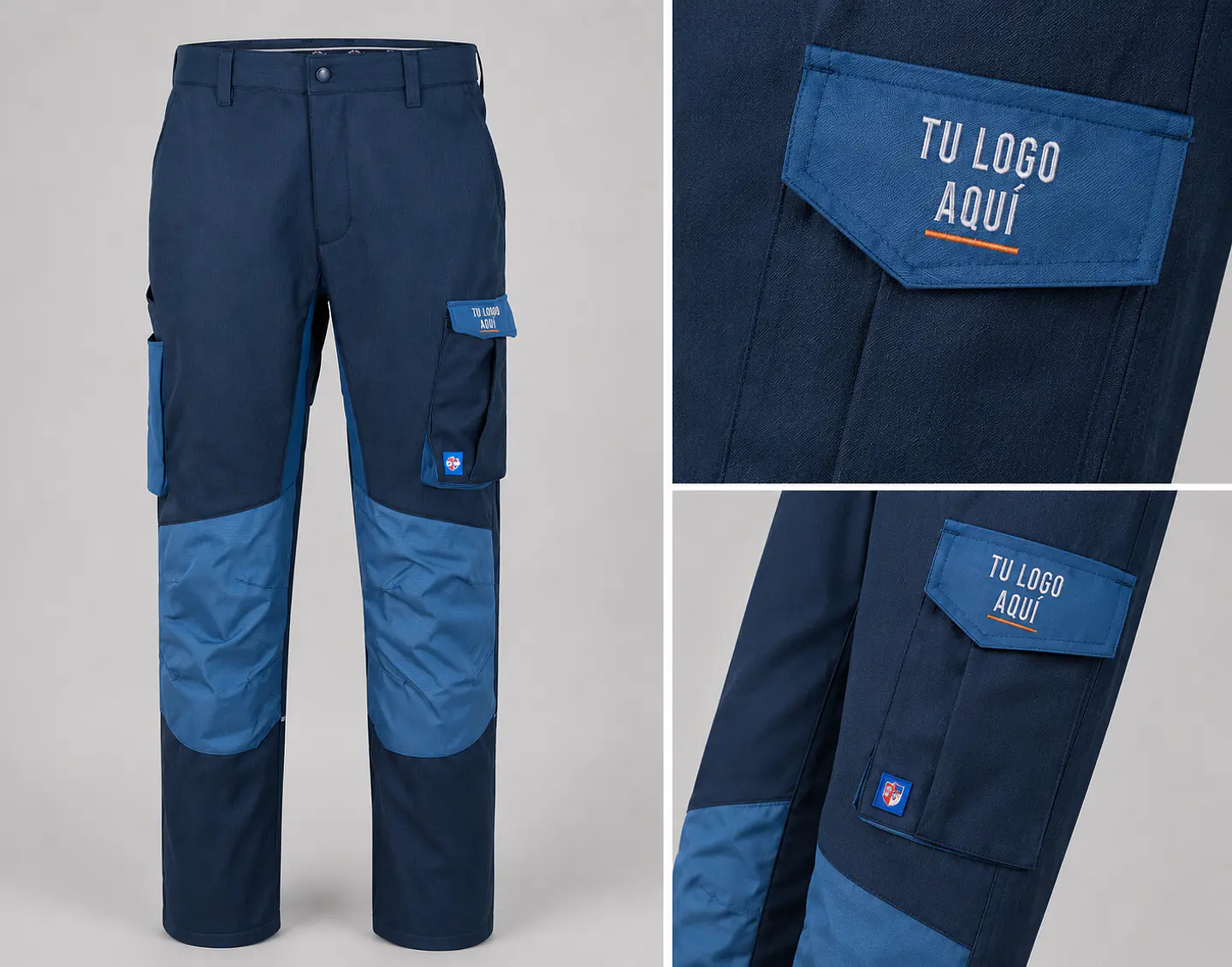 Pantalón térmico impermeable multibolsillo hombre con bordado corporativo 1