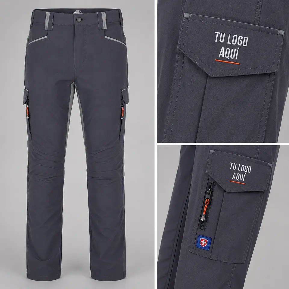 Pantalón cargo para mujer con bordado corporativo 3