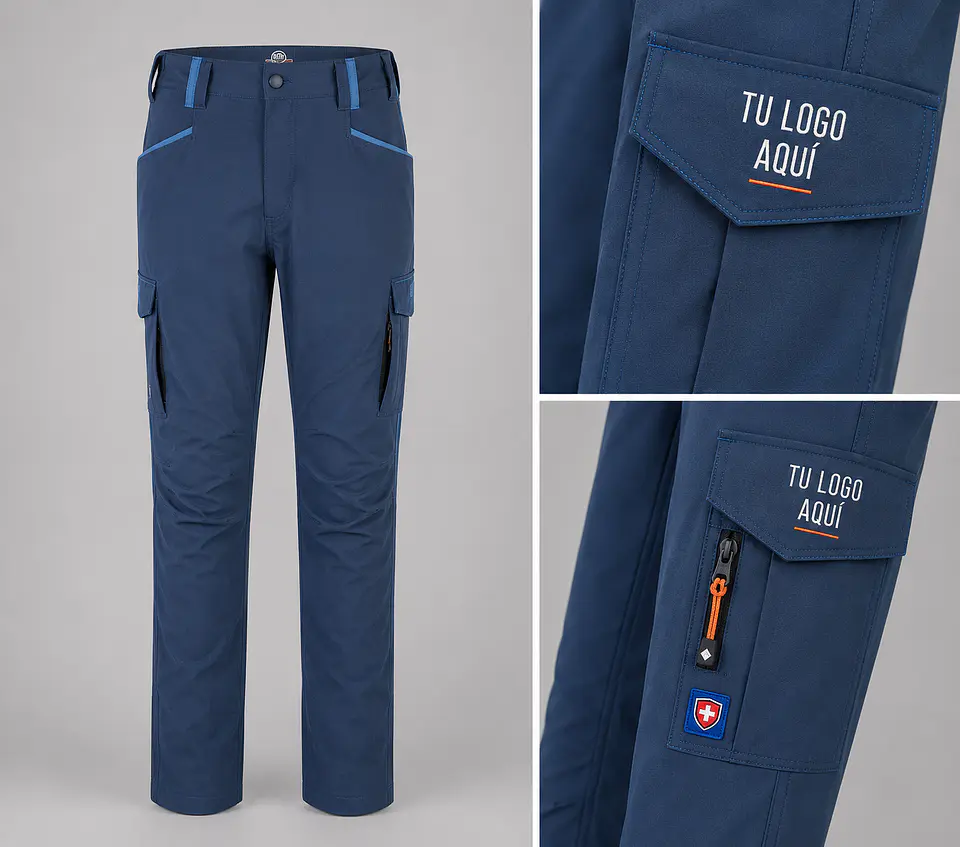 Pantalón cargo para hombre con bordado corporativo 3