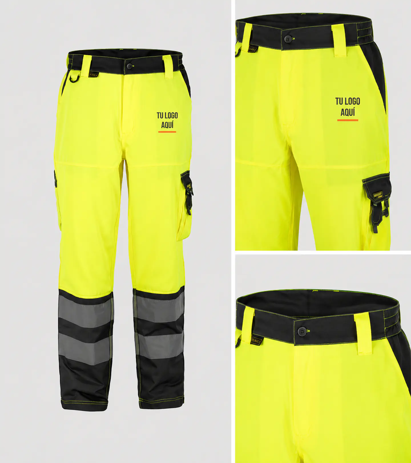 Pantalón Hi-Vis Clase 2 para hombre con bordado corporativo 1